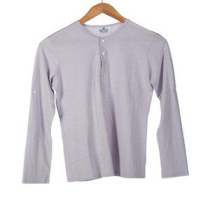 Mizzen+Main Purple Henley Long Sleeve Tees